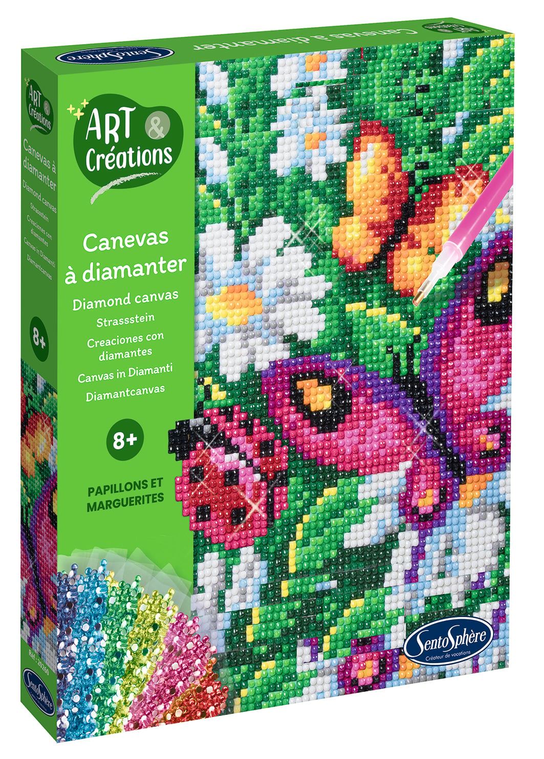 Sentosphère - 20260 - Loisirs créatifs - Canevas à diamanter - Papillons et fleurs Sentosphère - 20260 - Loisirs créatifs - Canevas à diamanter - Papillons et fleurs