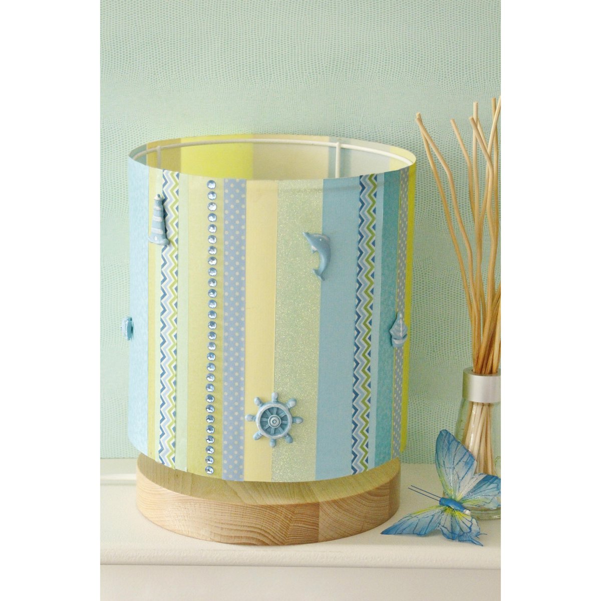 URAQT 12 Pièces Abat-jour Bleu, Abat-jour Cylindrique De Rechange, Décoration De La Maison Décor De Table À Manger Cylindre(10 * 8cm