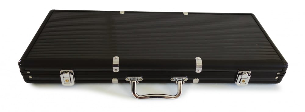 Mallette de rangement ALU BLACK 500 pour 500 jetons de poker – imitation aluminium – fond Plastique
