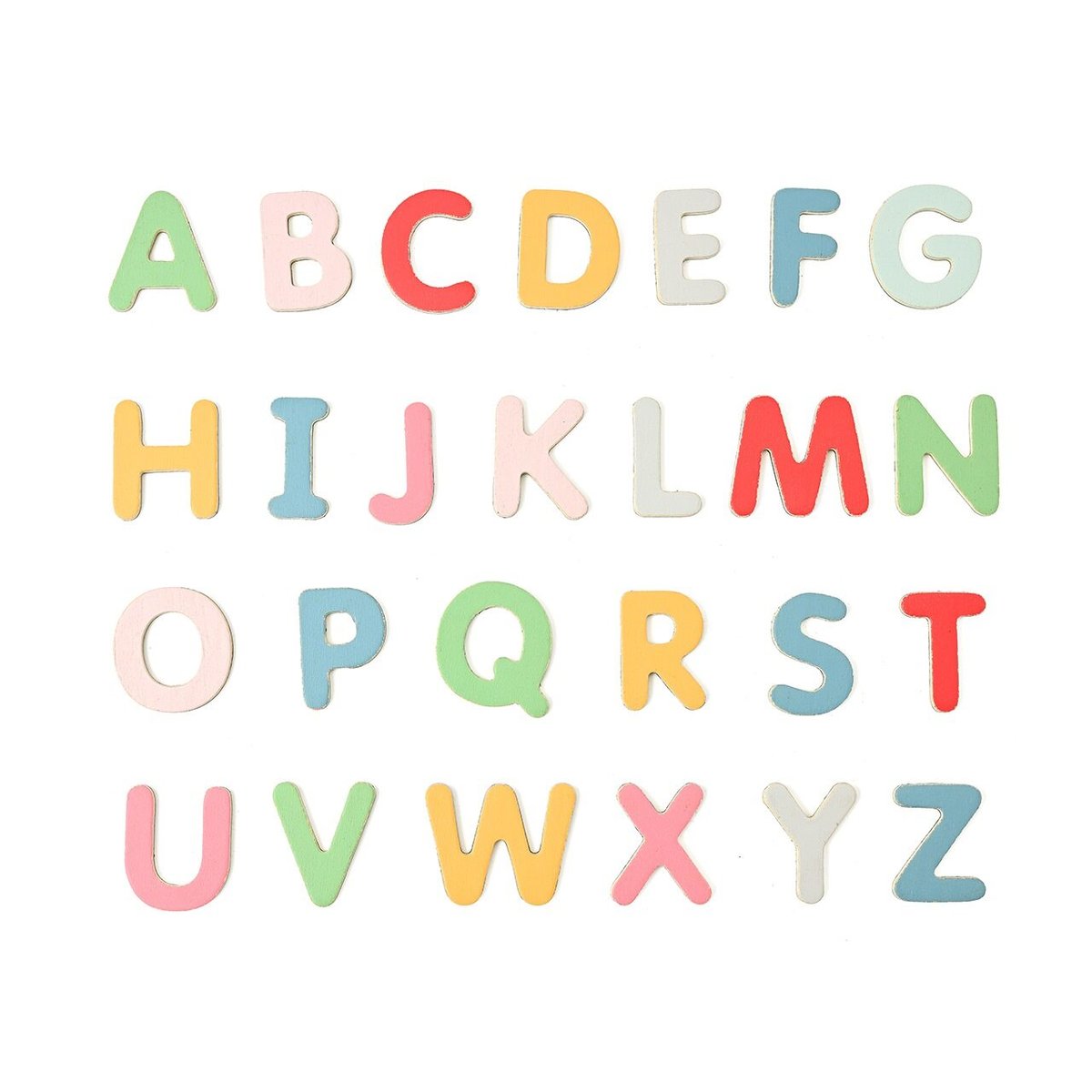 TuDu 26 Lettres Magnétiques En Bois Multicolore - Aimants Frigo Éducatifs - Alphabet Coloré Pour Enfants