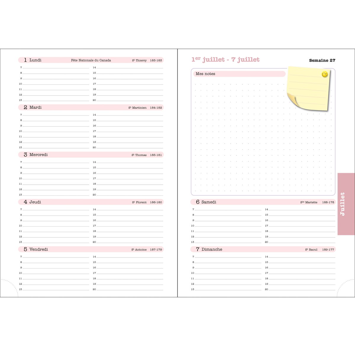 Recharge Agenda De Bureau Horizons 27 21 X 27 Cm Semainier Janvier à Décembre 2026