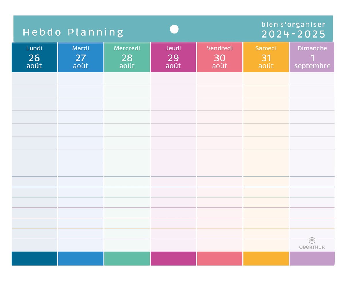Planning Hebdomadaire De Table 2025 - Planner Sans Date 52 Feuilles Pour Une Organisation Parfaite