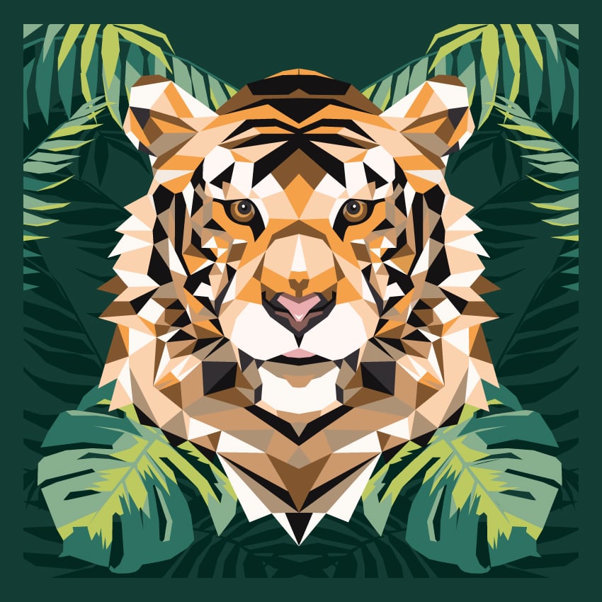 Peinture Par Numéros Tigre ARTGOTO - Format 40x70cm - Kit Complet Adulte - Décoration Murale