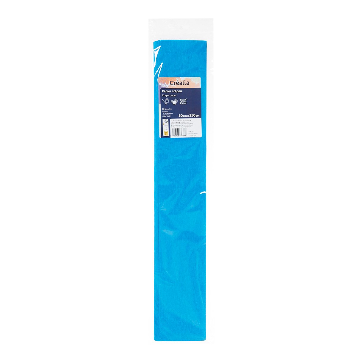 Rouleau De Papier Crépon 180g - 50x250 Cm, Bleu Profond - Qualité Italienne, Pour Fleurs, Décoration