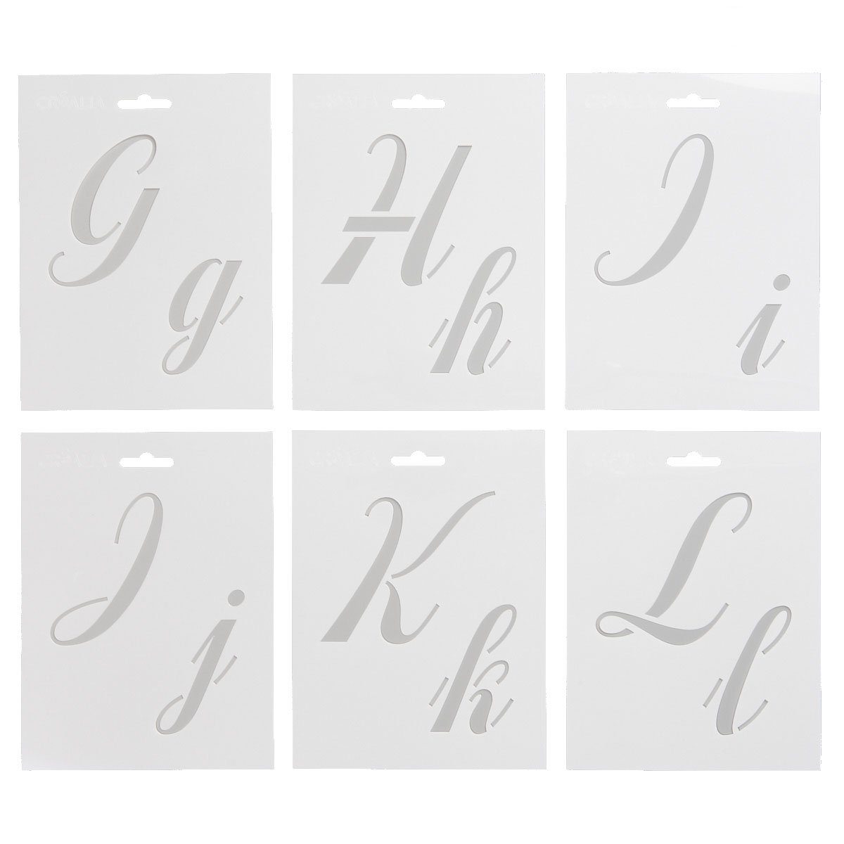 Lot De 26 Pochoirs - Lettres Calligraphiées - 15 X 20 Cm - Créalia