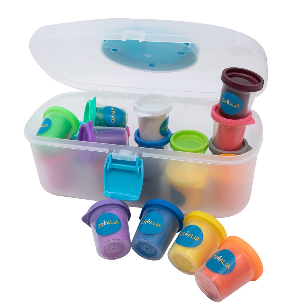 Set Pâte à Modeler Qintora - Machine à Burger, 6 Pots, 21 Accessoires | Pour Enfants 3 Ans Et Plus | Jeu Créatif