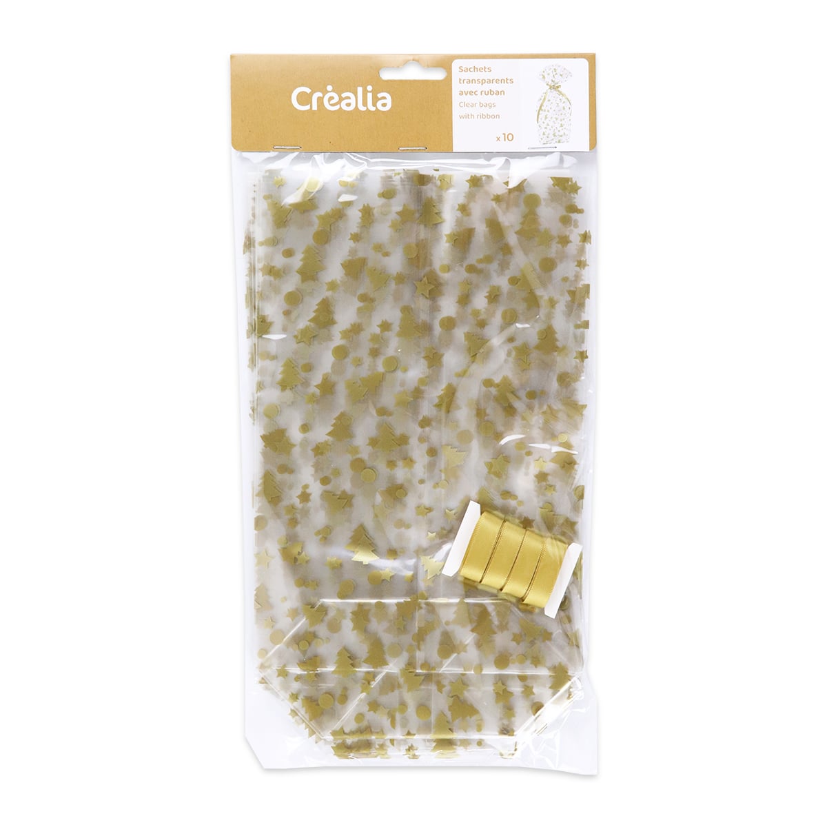 300 Sachets Plastiques Transparents 15x10 Cm + 300 Attaches Dorées – Pour Bonbons, Biscuits, Cadeaux – Fêtes, Mariages
