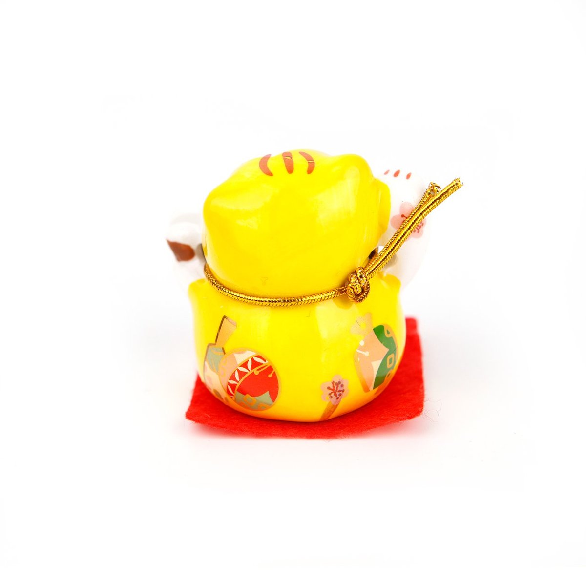 Chat Maneki Neko - Porte-bonheur - Jaune - 4 cm - Feng shui | Cultura