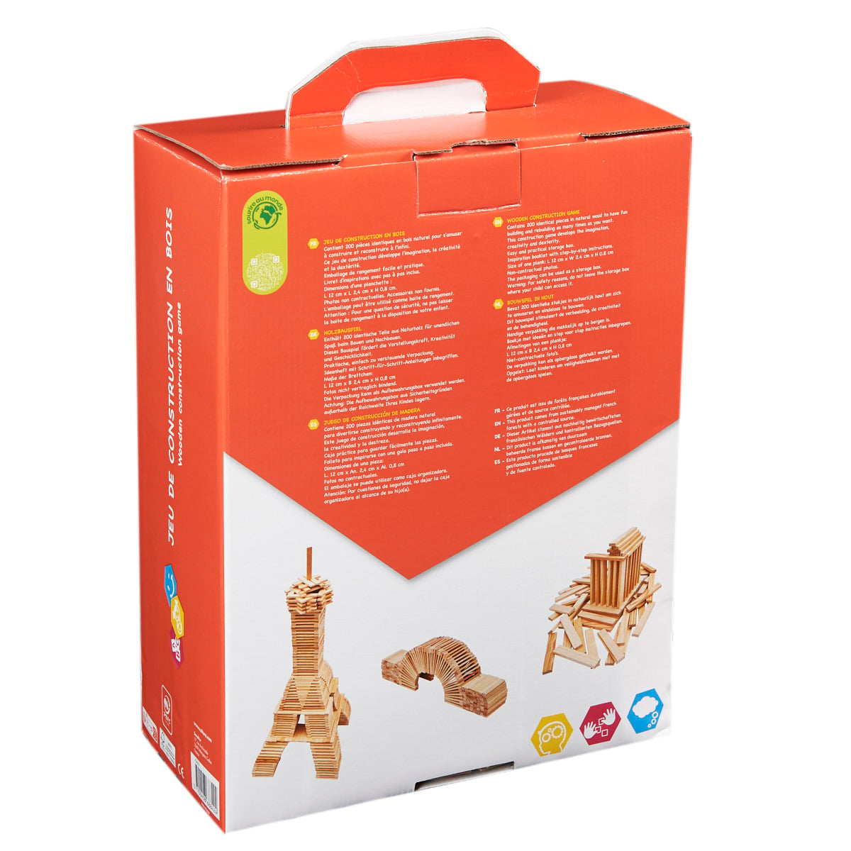 2 Pièces Crecelle En Bois Jouets Cliquet Pour Enfants - Ratchet Bois Naturel Événements Sportifs Fêtes