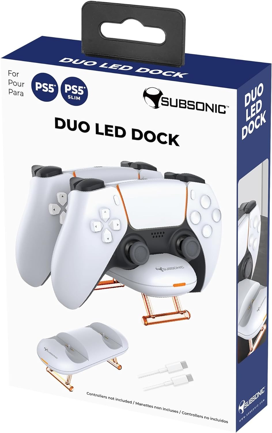 Chargeur Double Pour Manettes PS5 - Support De Charge Blanc - Sans Fil - Anti-poussière - Neuf Original