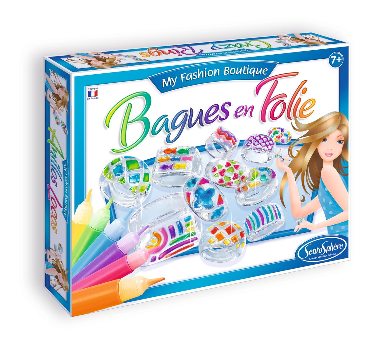 12 Bagues Réglables Pour Enfants – Métal + Résine, Styles Fleur, Cœur, Papillon, Boîte Cœur Incluse, Pour Fêtes Et Déguisements