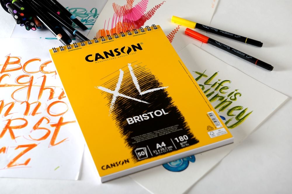 Bloc De 20 Papiers Bristol A4 'Canson' Graduate Blanc 180g - La Fourmi