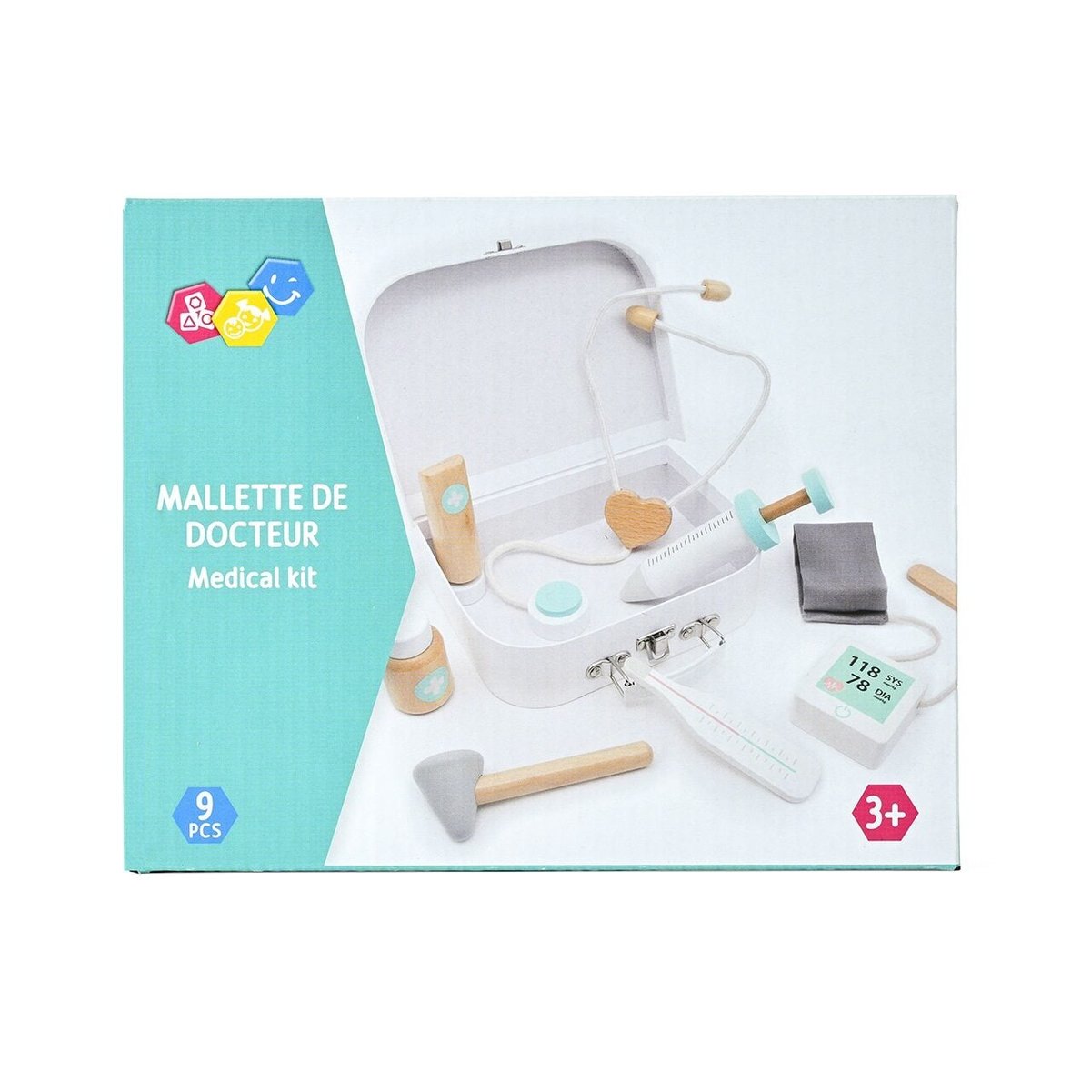 Trousse de Docteur pour Tout-Petits - Ensemble de Jouet de Chariot Médical de Luxe pour Jeu d'Imitation avec Stéthoscope, Thermomètre, Costume de Docteur et Sac de Transport - Éducatif Trousse de Docteur pour Tout-Petits - Ensemble de Jouet de Chariot Médical de Luxe pour Jeu d'Imitation avec Stéthoscope, Thermomètre, Costume de Docteur et Sac de Transport - Éducatif