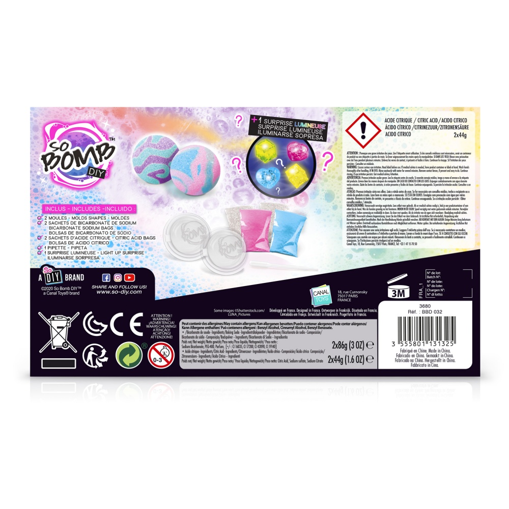 Kit DIY Bombes De Bain Pour Enfants - Sachets Ingrédients, Moules, Accessoires - Activité Scientifique Ludique - Cadeau Créatif
