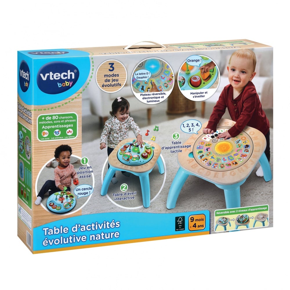 Table d'activité évolutive nature bois VTech Baby Jeux d