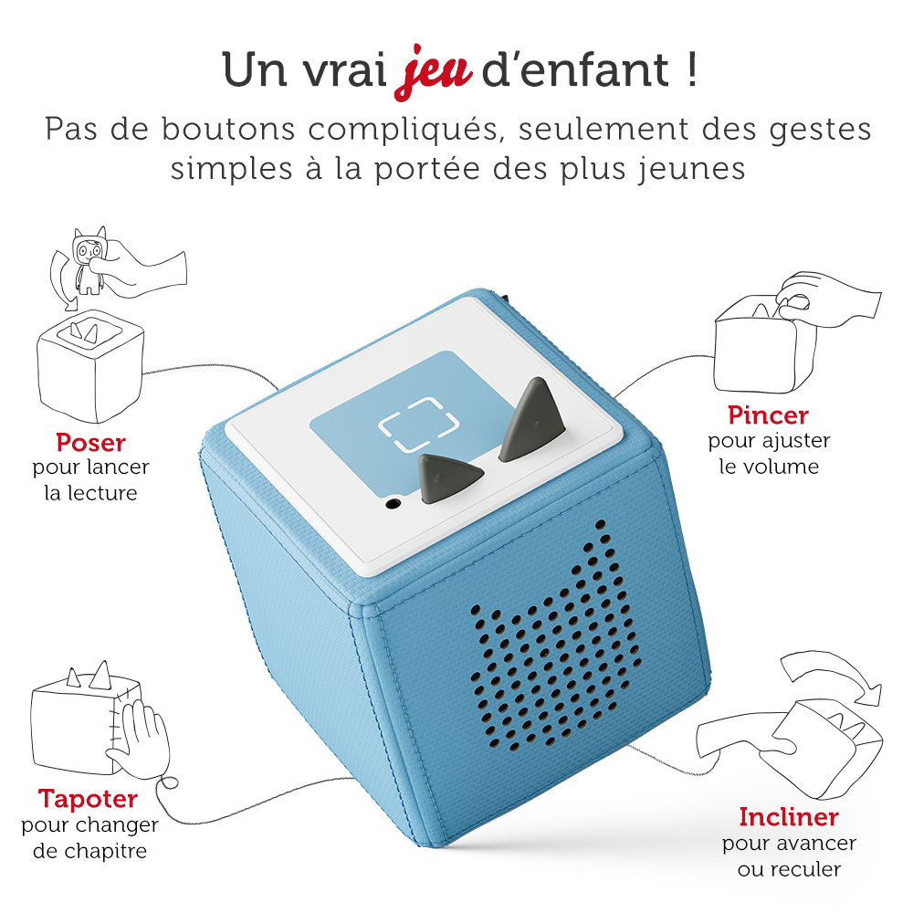 Tonies - Toniebox 2 + Jeu Tonieplay La Pat' Patrouille - Boîte à Histoires Audio Sans écran Pour Enfants 1-9 Ans, Couleur Vert Océan, Robuste