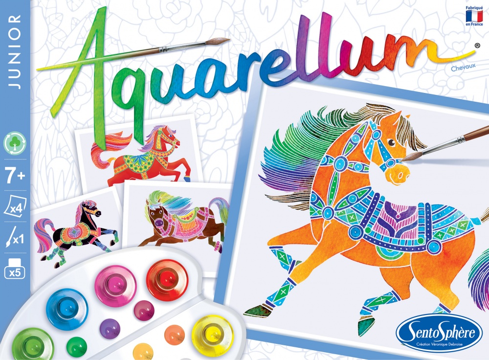SentoSphère AQUARELLUM JUNIOR – Chatons – Kit Peinture Magique Aquarellable – Dès 7 Ans – Fabriqué En France