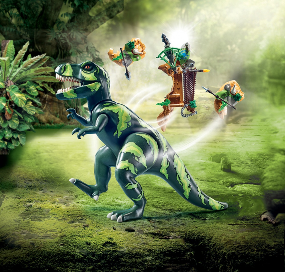 Playmobil 71206 Aventurier Et Tyrannosaure - Set De Jeu Avec Dinosaure Et Accessoires