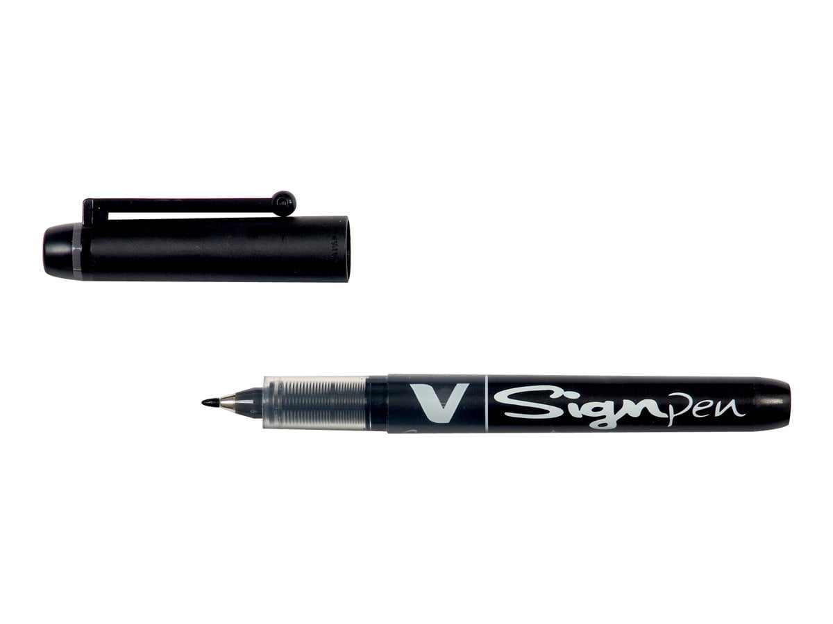 Pilot V-Sign Pen – Lot De 3 Marqueurs Pointe Fine 0,6 Mm (Noir, Bleu, Rouge) – Encre Liquide Fluide