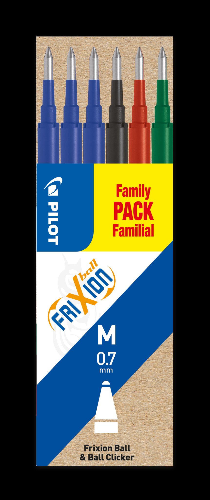 Recharge Stylo Frixion Pilot Frixion - Recharges Roller Effaçable 0.7mm - Lot 8 Couleurs - Encre Thermosensible - BLS-FR7 Frixion 4 Couleurs - 2