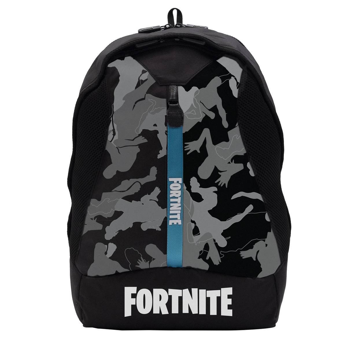 Sac à Dos Fortnite - Camouflage Noir, Fermeture Coulissante, Poche Arrière Zippée