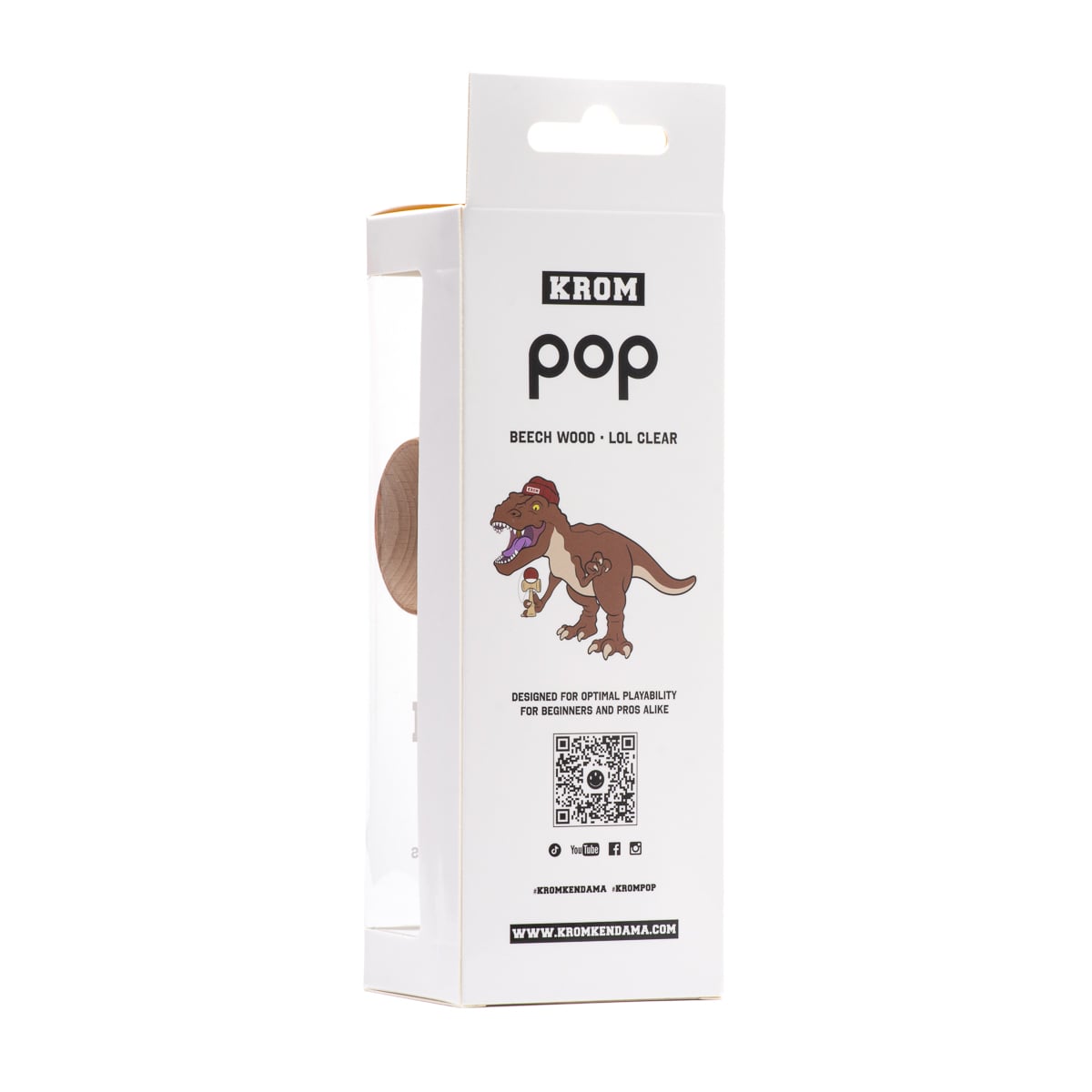 Krom Kendama POP LOL Blanc - Jeu D'adresse En Bois De Hêtre - Équilibre Parfait