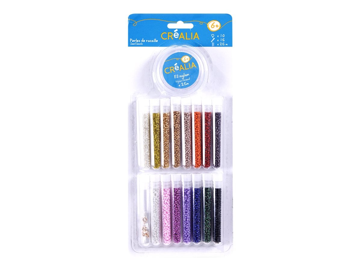 Lot De Perles De Rocaille Créalia 2mm à Tisser - Presque Neuf (manque Une Couleur)