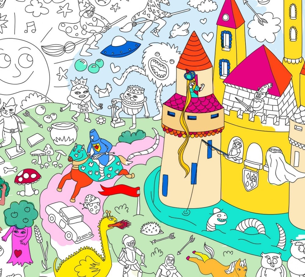 Poster Géant Mandala Tournesol à Colorier Haooryx - Thème Automne Pour Enfants & Famille
