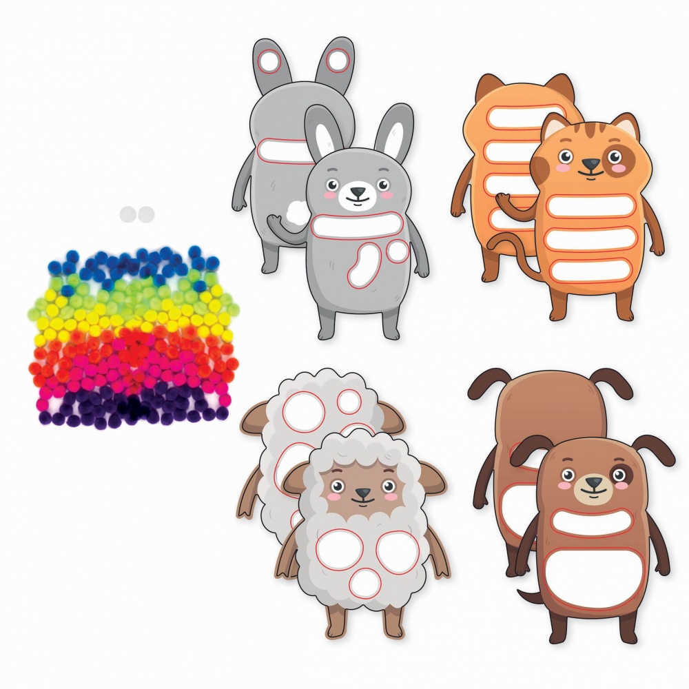 Kit Créatif SES Creative - Amis Pompons - Pour Enfants Dès 5 Ans - Créez 6 Animaux Avec Pompons Et Feutrine