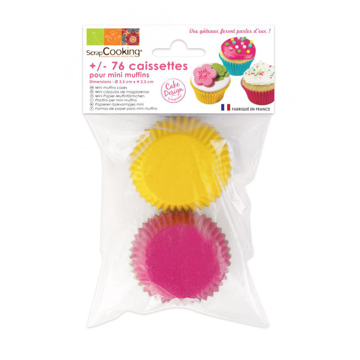 300 Caissettes à Muffins Papier - Lot Motifs Rayés Rose/bleu/jaune - 7x7x5 Cm - Pour Cupcakes, Anniversaires, Fêtes