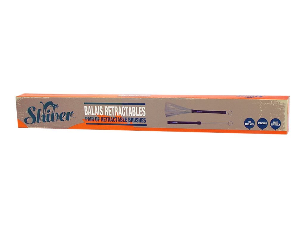 Lot De 2 Balais De Batterie Rétractables – Baguettes Métalliques Avec Poignées Caoutchouc Confort, Son Doux Et Polyvalent