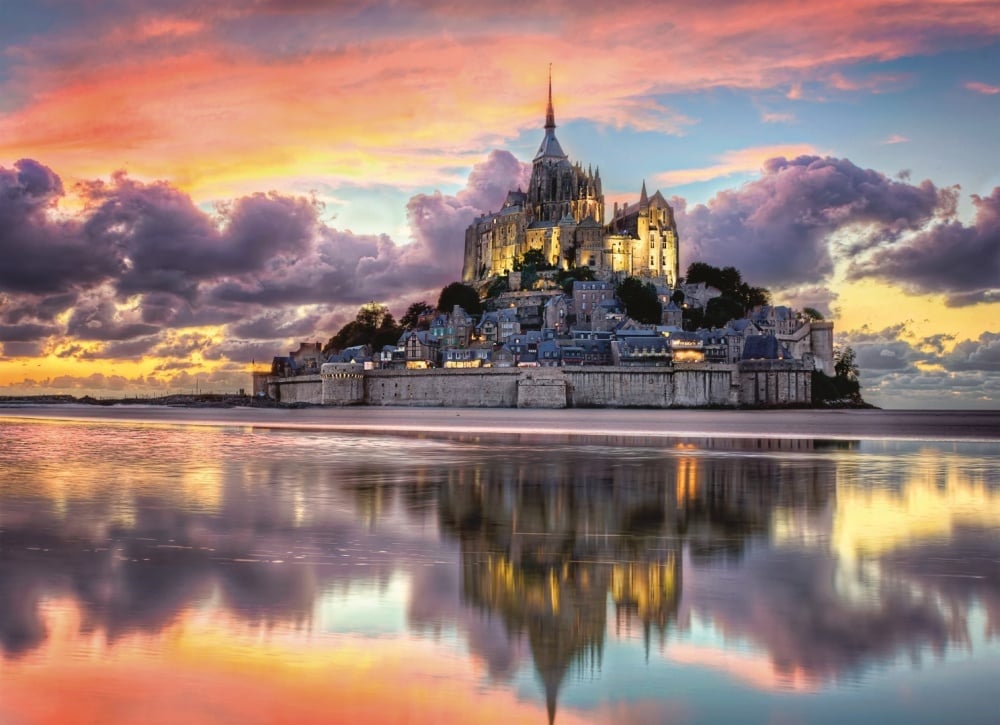 Educa 1000 Piece Jigsaw Puzzle - Mount Saint-Michel Landscape, Premium Quality With Glue Included - View #5