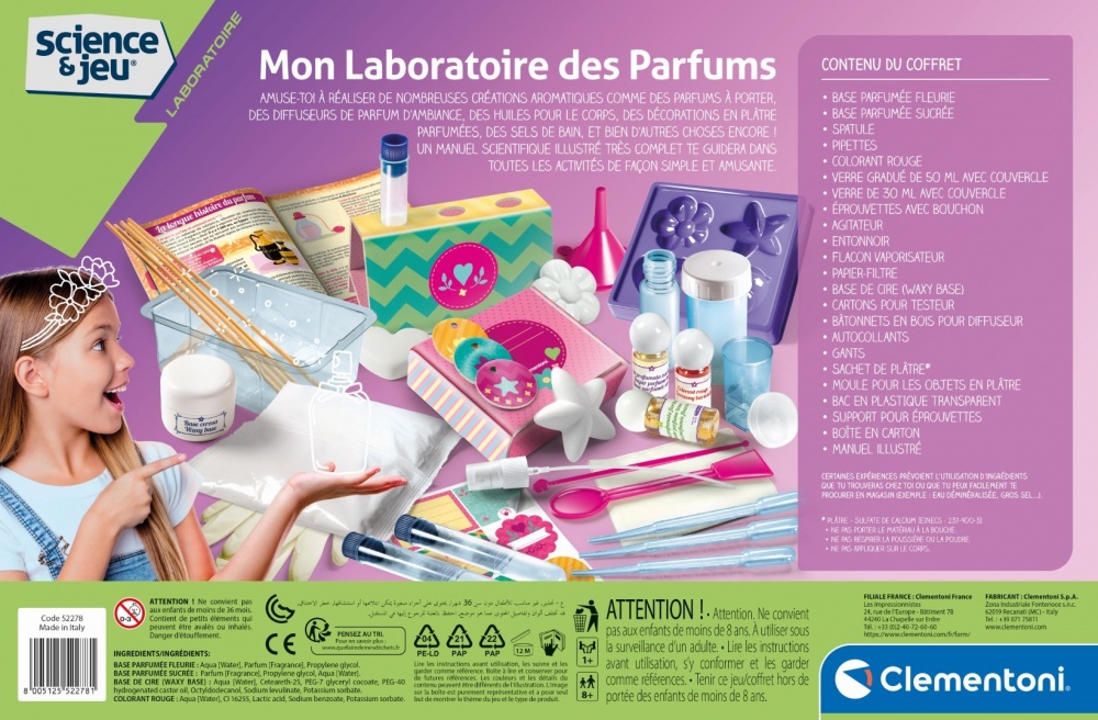 Clementoni Kit Créatif Fleurs Parfumées - 7 Fleurs à Assembler + Parfums - Jeu Éducatif Dès 7 Ans