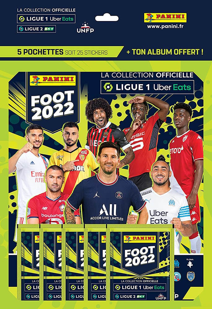 8 Pochettes Panini Foot Ligue 1 2021/2022 - 40 Stickers - Neuf