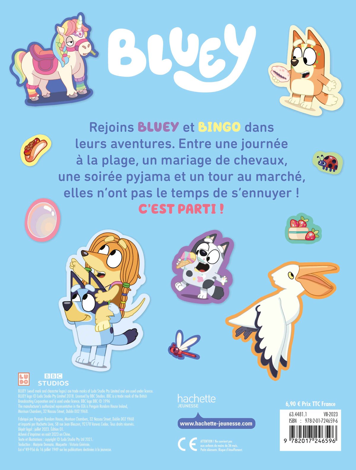 Livre Stickers Bluey - 1000+ Autocollants Enfant - Activité Coloriage Et Décoration - Idée Cadeau