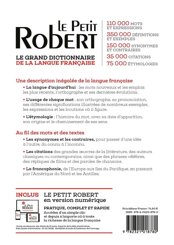 Le Petit Robert de la langue française et sa version