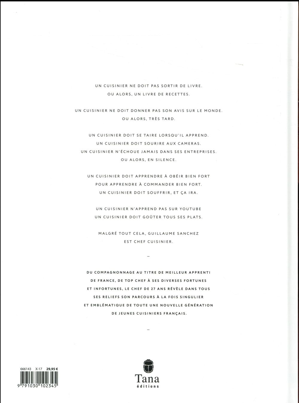 Humains : Guillaume Sanchez - Livre cuisine de chefs et
