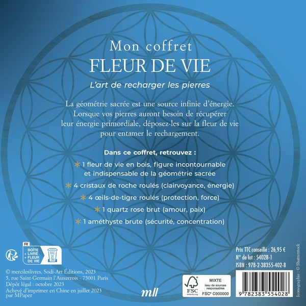 Kit Art Mural Géométrie Sacrée - Fleur De Vie, Carré Et Sculpture Bois Pour Décoration Spirituelle