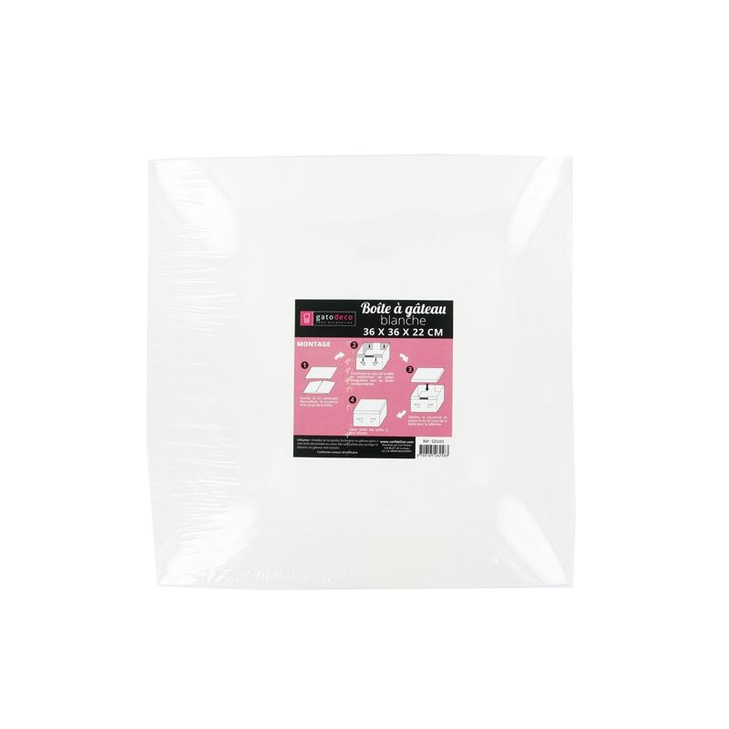 LA BOÎTE À GÂTEAUX Boite A Gateau Blanche 36X36X22Cm Gatodeco - Présentoirs à