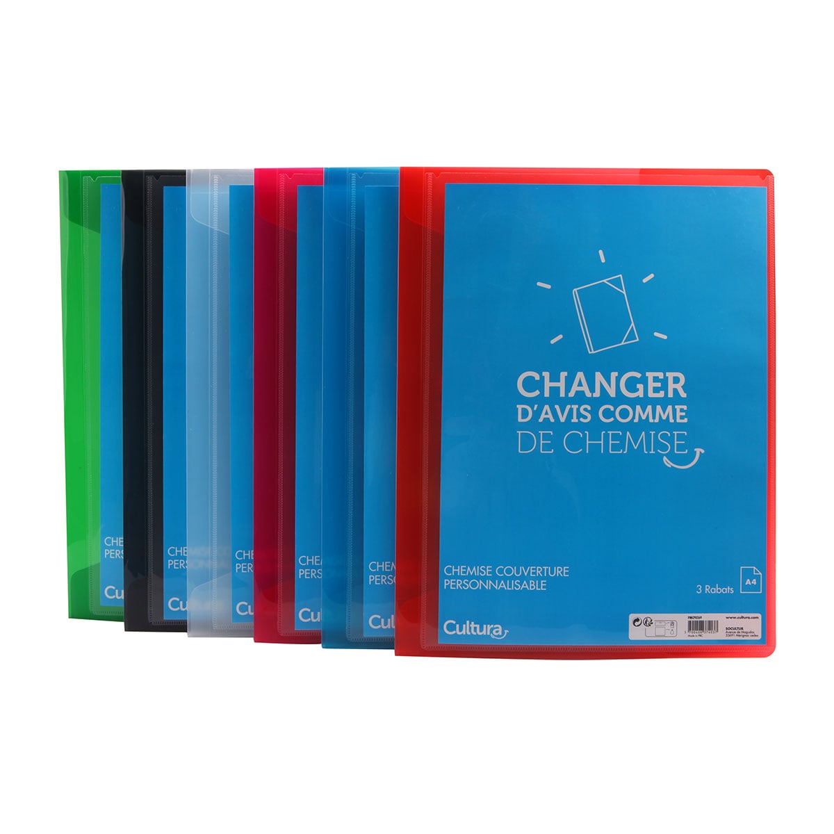 WOOWAIR 12 Chemises à Élastiques A4 - PP Plastique - Double Sécurité - Pour Bureau Et École