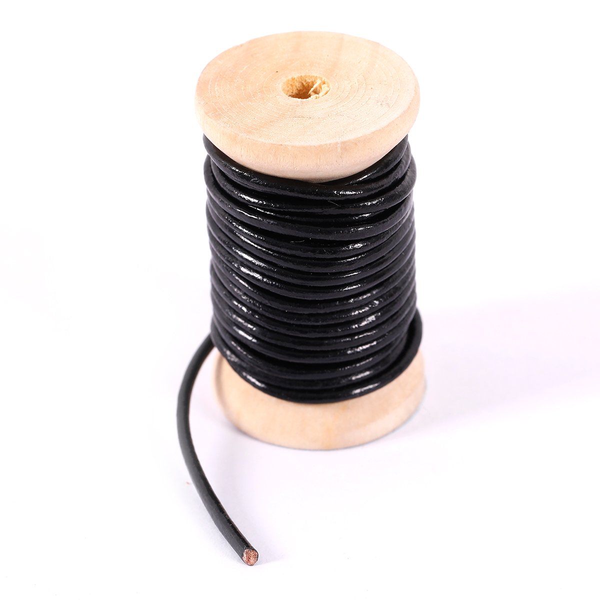 Cordon Cuir Rond Pour Bracelet Cordon En Cuir Rond 2mm - 5m, Marron, Tannage Végétal - Pour Artisanat, Bijoux, Décoration Cordon Collier