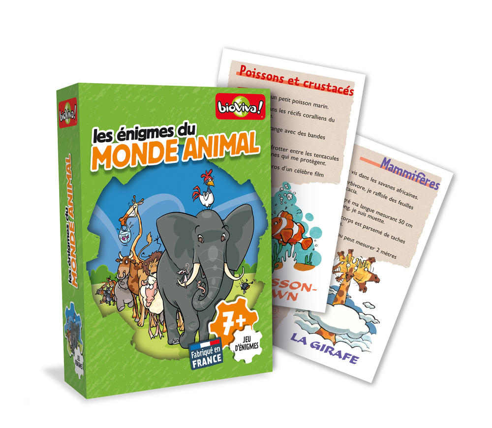 Jeu De Cartes Bioviva Enigmes - Monde Animal - 2 à 6 Joueurs, Dès 7 Ans, Fabriqué En France