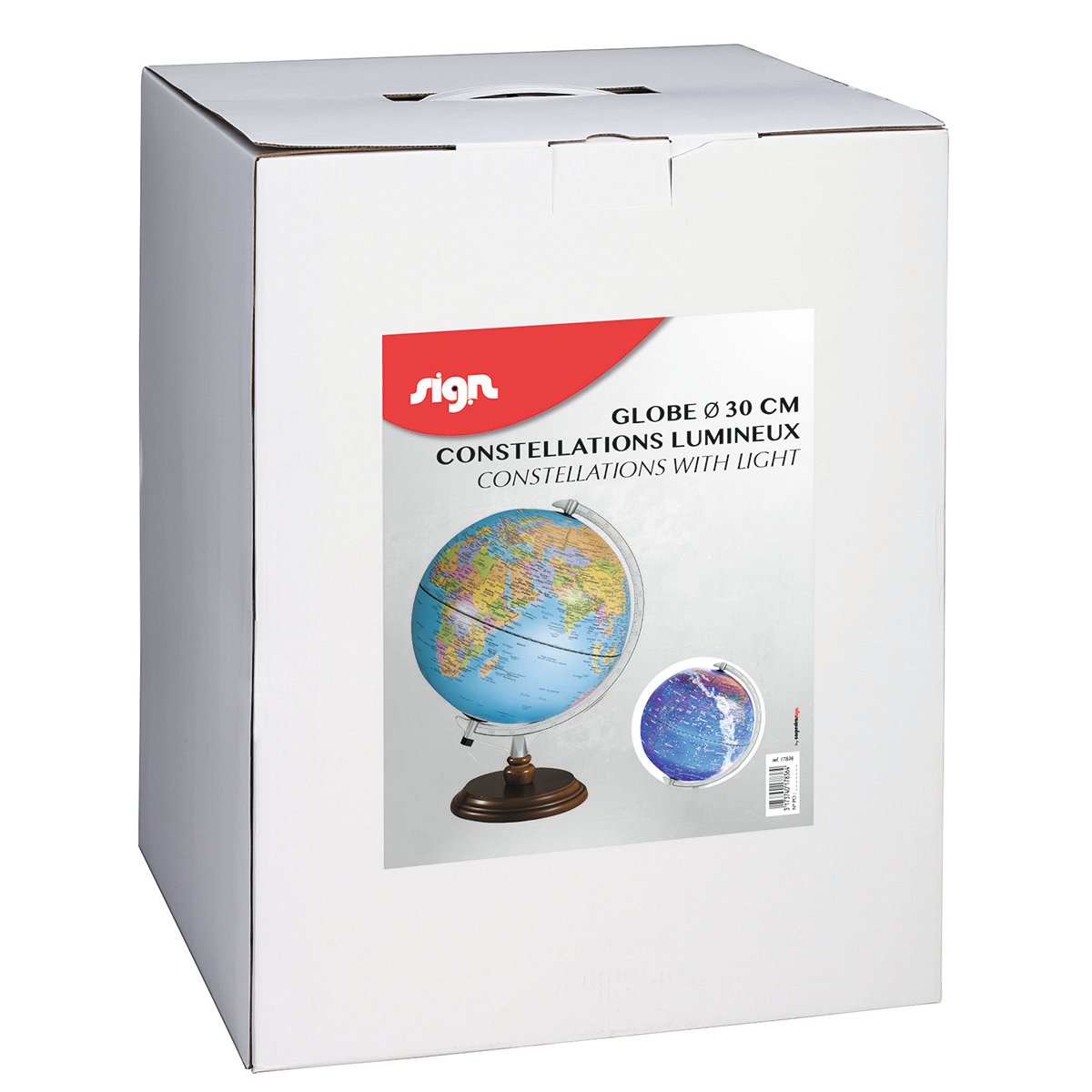 Globe Terrestre Lumineux JPC GLOB'N'Kit - Diamètre 30 Cm - Éclairage Bleu - Décoration Et éducation