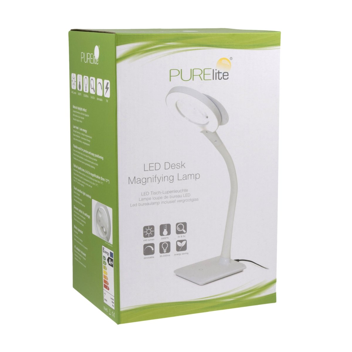 Lampe loupe LED grossissante x3, lampe cosmétique, lampe de travail, lampe sur pied flexible, lumière froide 6500 K, pour salon de beauté, cabinets médicaux, bricolage, aide à la lecture
