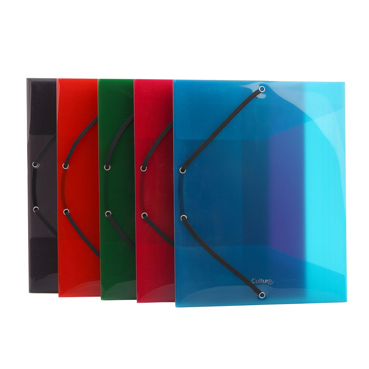 Chemises à Lamelles Waytex A4 - Lot De 10 En Polypropylène - 5 Couleurs Assorties (bleu, Rouge, Vert, Blanc, Jaune)