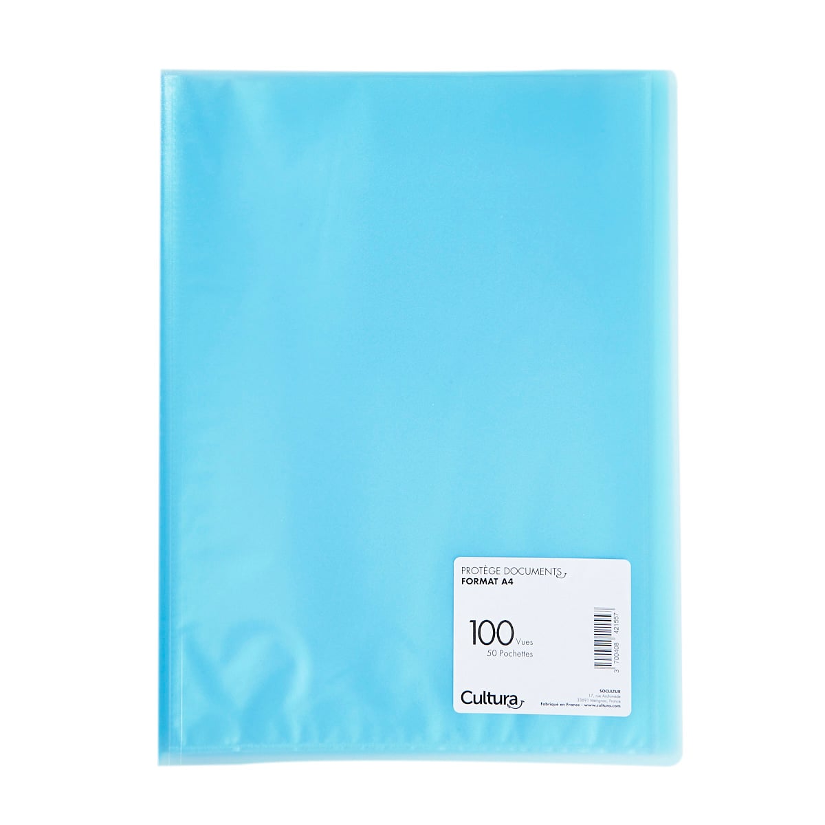 Porte-Vues A4 100 Poches Bleu - Organiseur Présentation Robuste Pour Bureau, Entreprise Et Projets