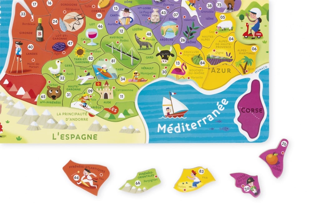 Puzzle 93 pièces France Magnétique Nouvelles régions 2016 Janod