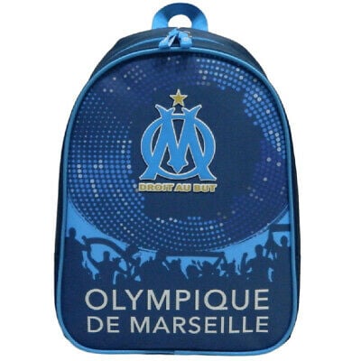 Sac à Dos Scolaire Olympique De Marseille OM - Collection Officielle - Polyester - 3 Compartiments - Dos Renforcé
