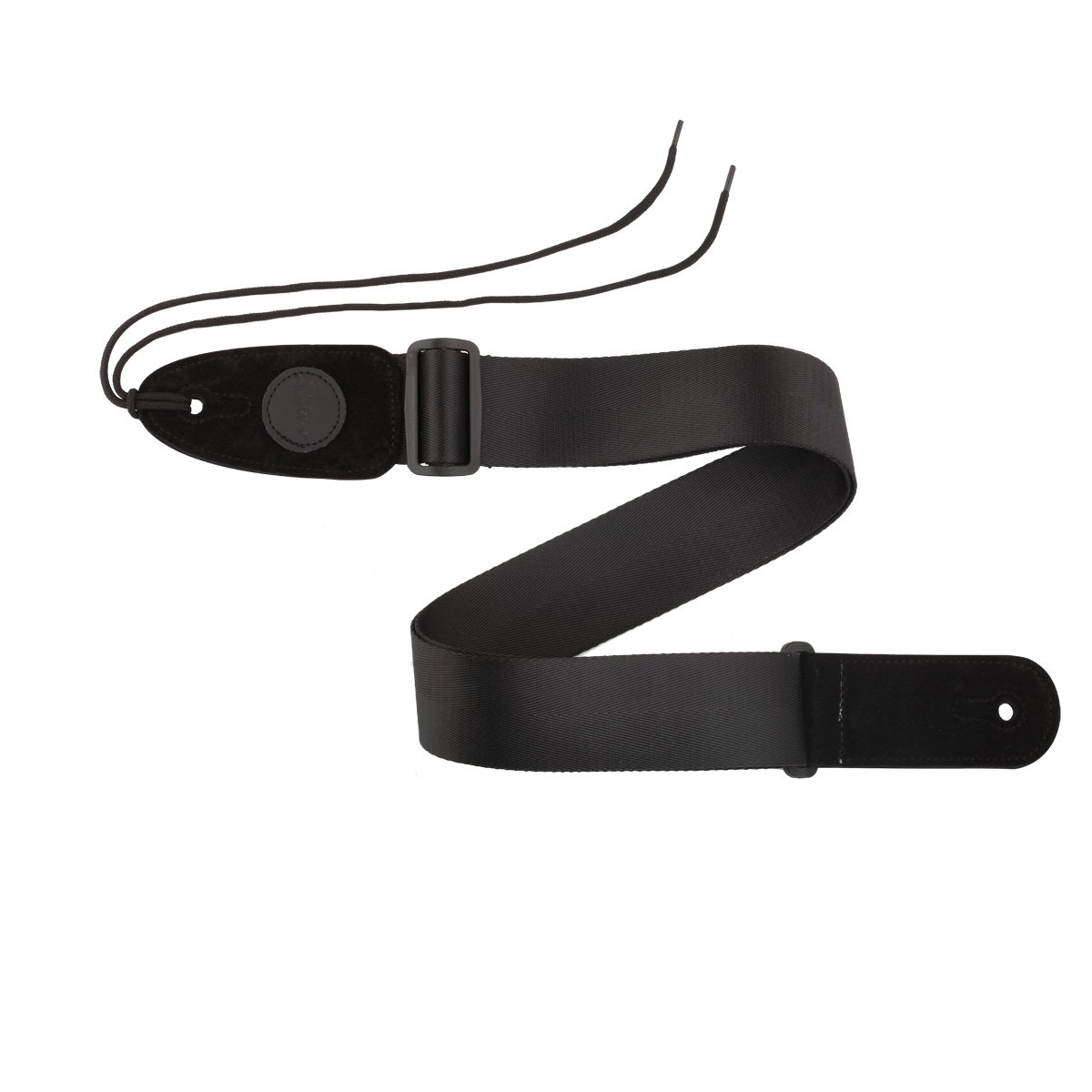 Sangle Guitare Coton 5cm - Extrémités Cuir PU - Ajustable 90-153cm - Avec Médiators