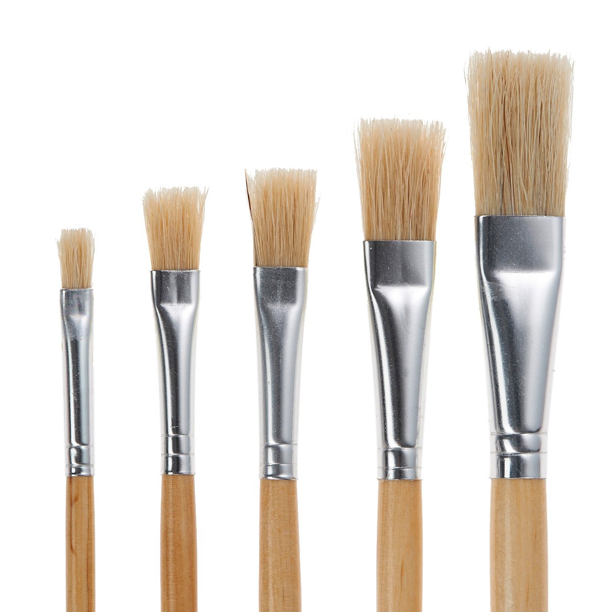 K3T Set de pinceaux de Peinture, Lot de 10, Tailles: (Ronds) 1,2,4,6,8,10 et (Plats) 4,6,10,12, Tige Naturel, N° d'art. 49410